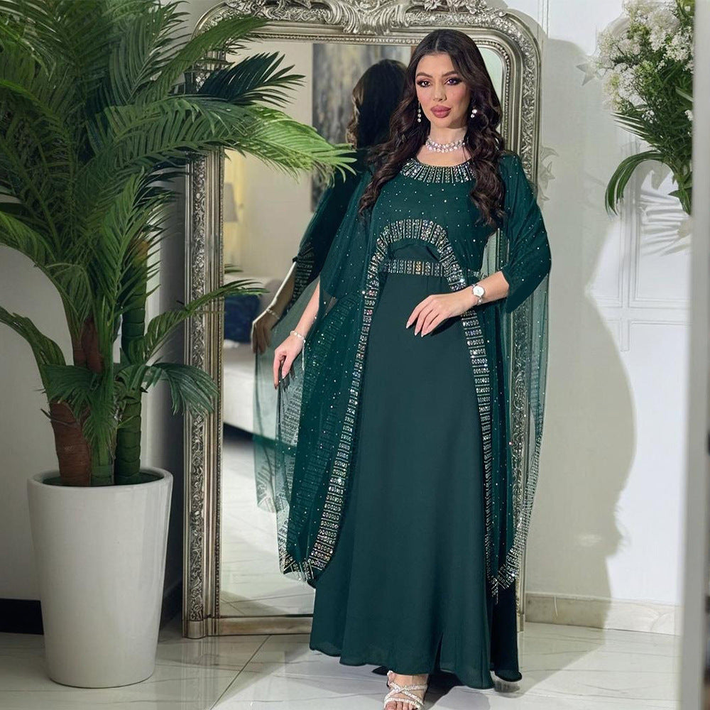Arab Women's Diamond Dress Dinner Robe