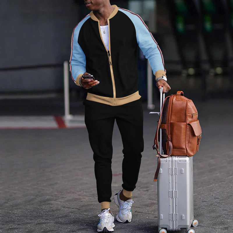 Sports Casual Zipper Sweater and Pants Set in Multiple Colors