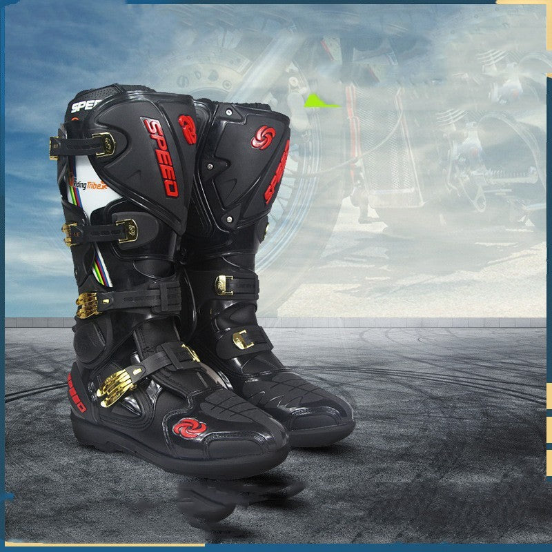 Breathable Anti-Falling Motorcycle Riding Shoes in White & Black, Sizes 40-45