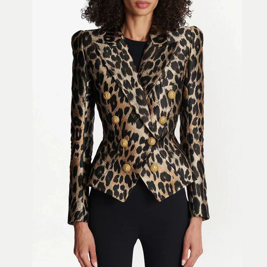 Retro Style Fashionable Fashion Leopard Print Coat Short