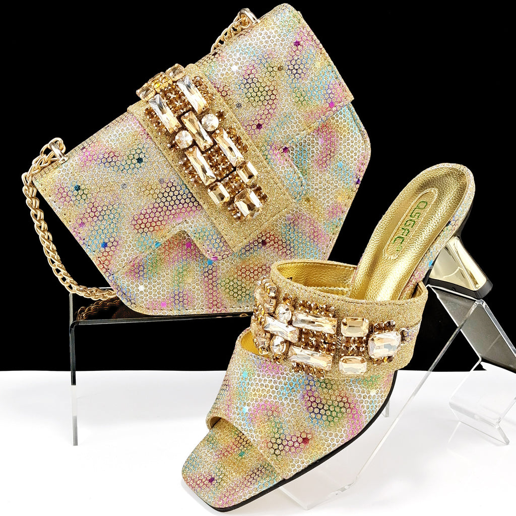 Women's Camouflage High Heel Shoes & Bag Set Sizes 38-43