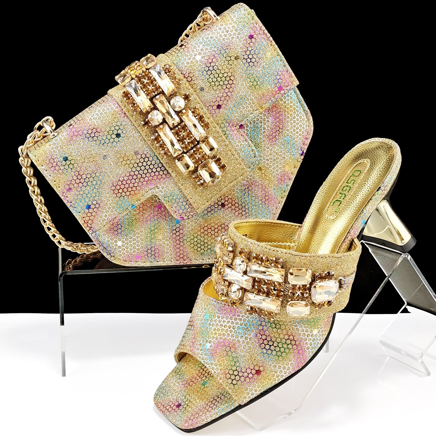 Women's Camouflage High Heel Shoes & Bag Set Sizes 38-43