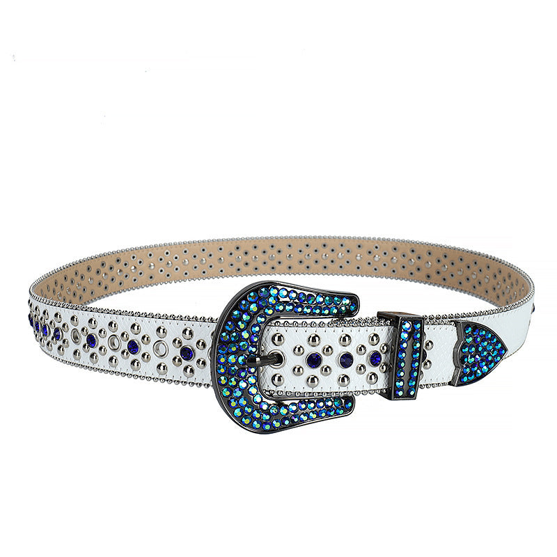 Diamond PU Leather Belt for Men and Women – Multiple Lengths