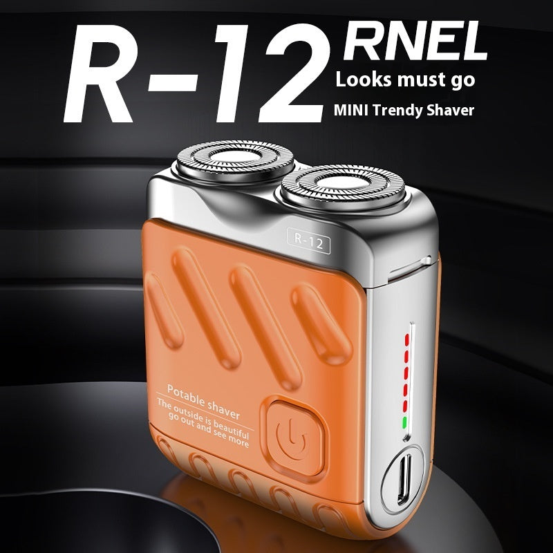 Rasoir électrique rotatif portatif à double anneau rechargeable de poche pour hommes