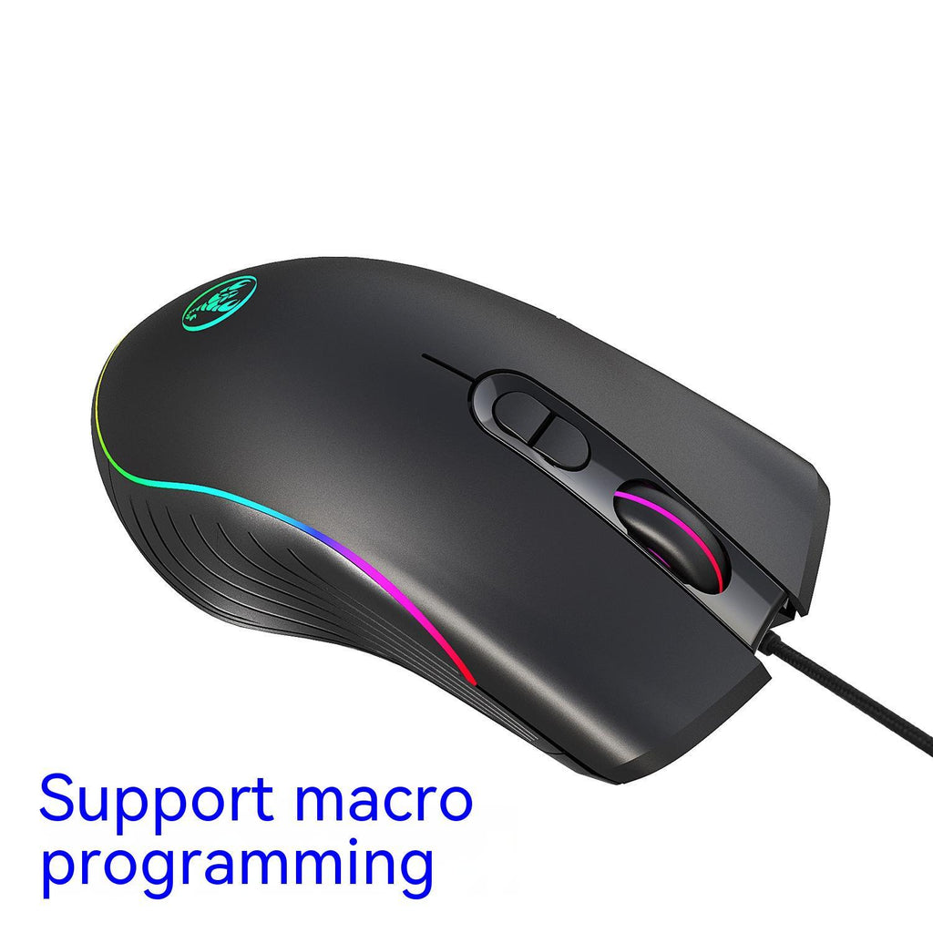 Glowing Wired Gaming Mouse with 7 Keys and 6400 DPI Optical Sensor