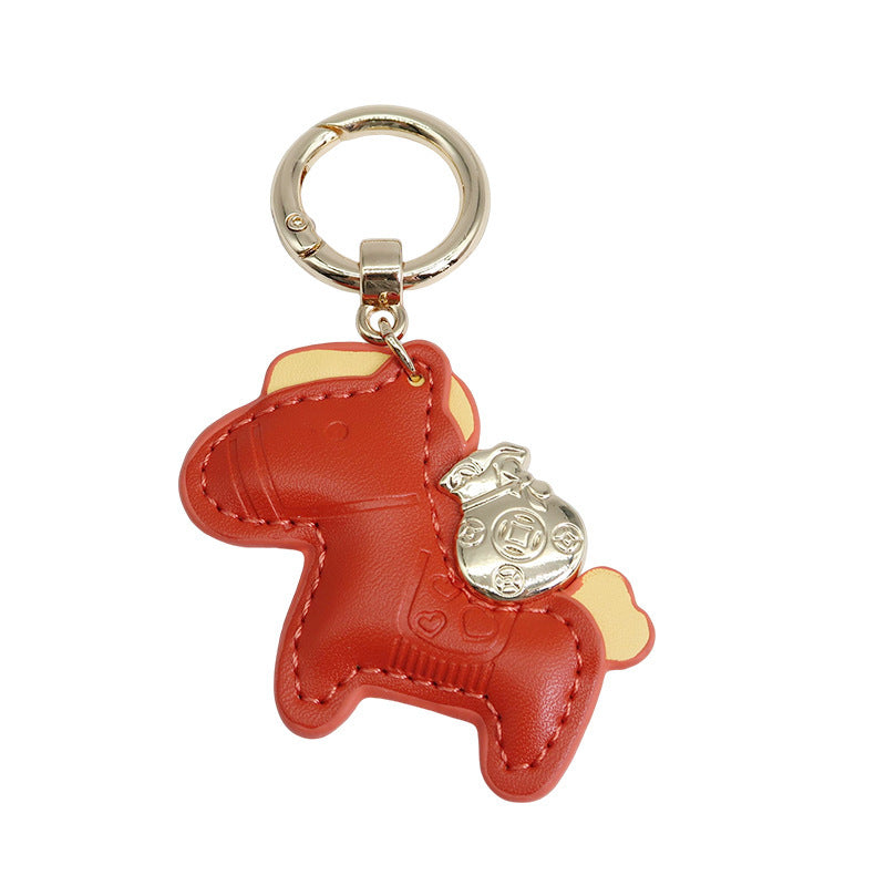 Handmade Artificial Leather Animal Pendant Keychain