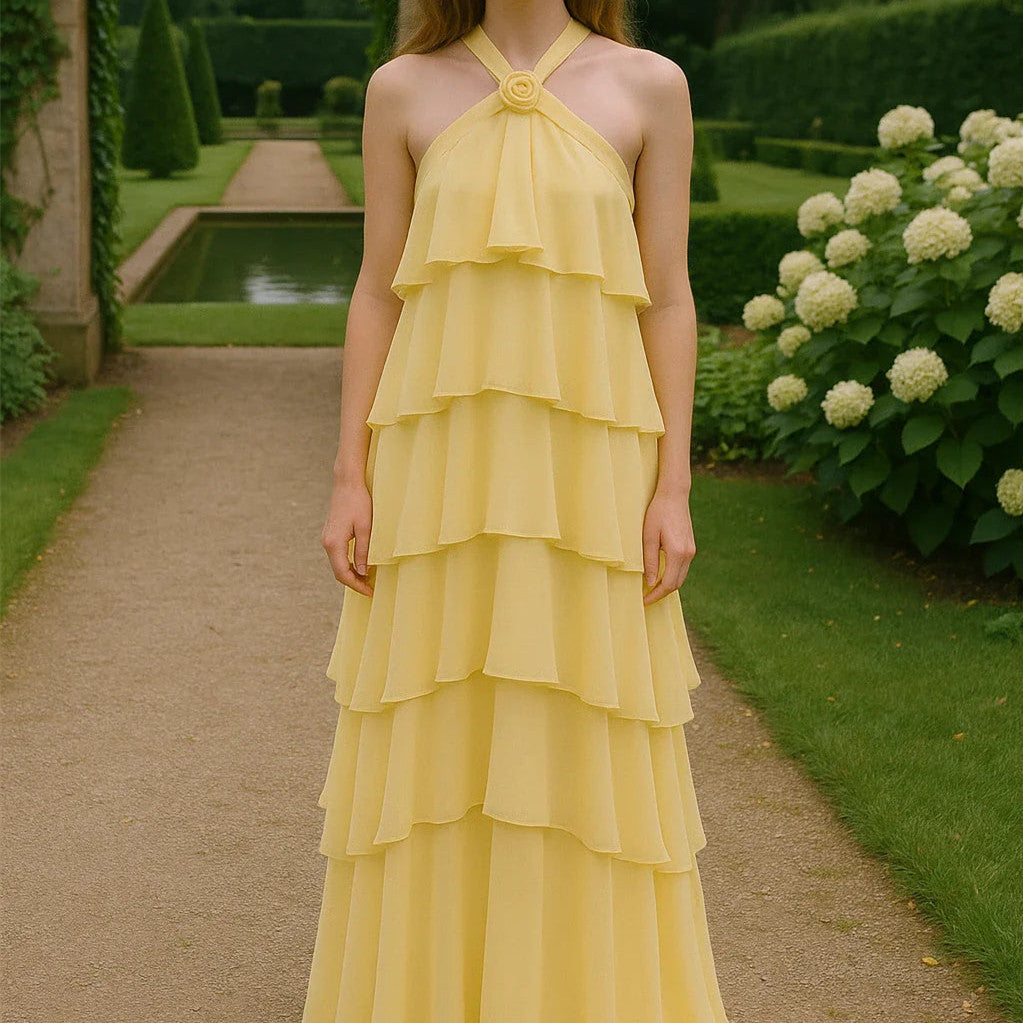 Decorative Chiffon Sling Dress Women