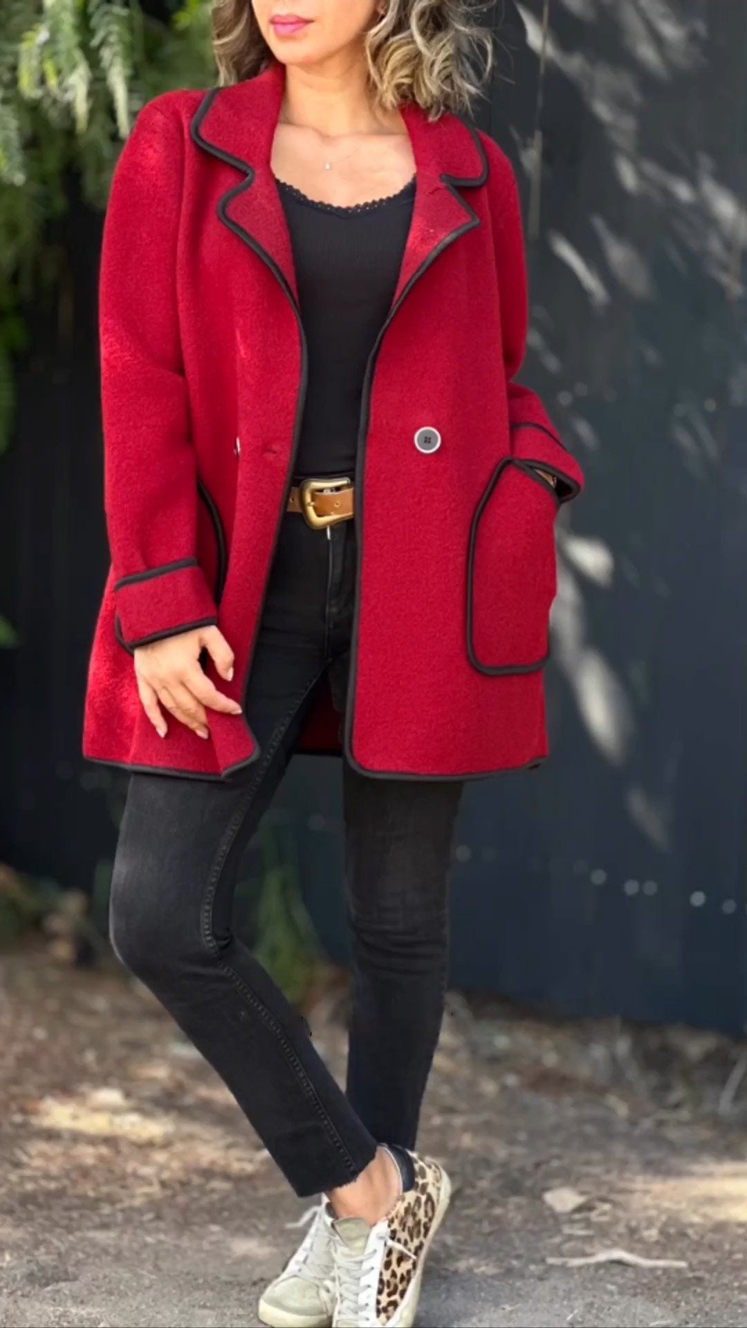 Women's Autumn Winter Elegant Double-Sided Wool Coat with Fur Collar