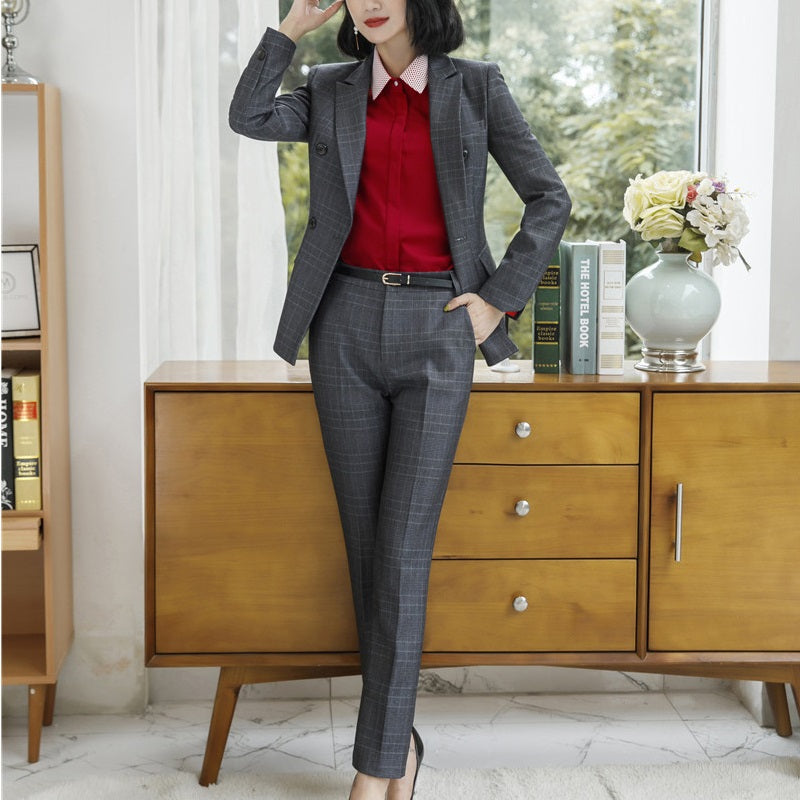 Slim Small Gray Formal Suit Work Clothes