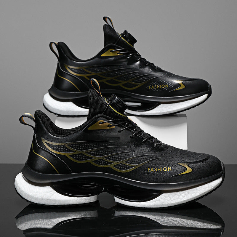 Rotating Button Men's Running Sneakers Lightweight Breathable