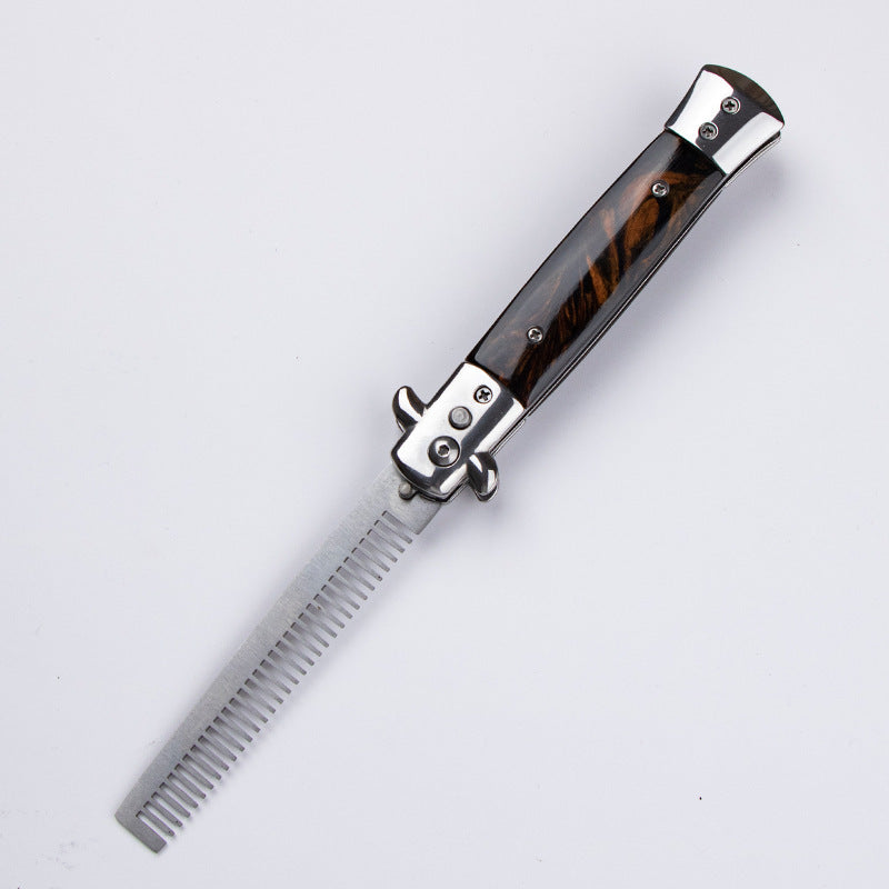 Stainless Steel Folding Comb Portable Automatic Spring