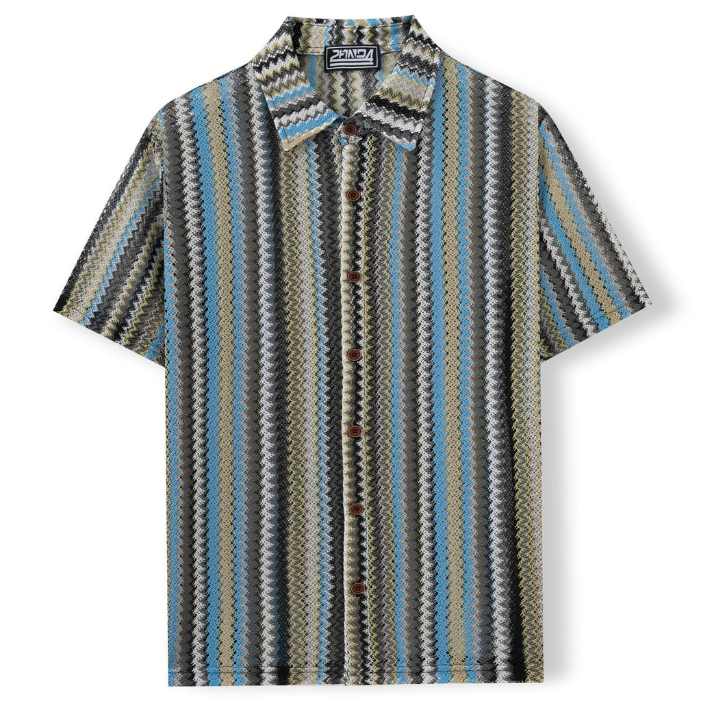 Cardigan d'été ethnique rayé en polyester pour homme, tailles M à 3XL