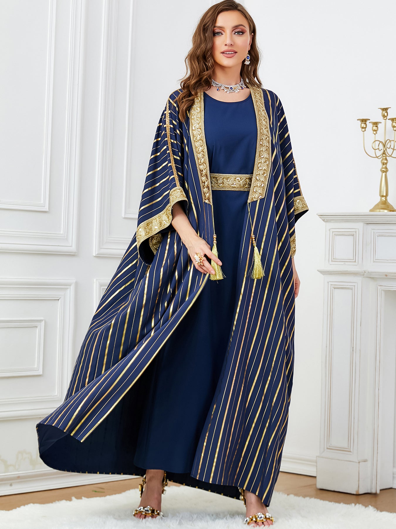 Robe longue deux-pièces bronzante, ensemble décontracté et assorti