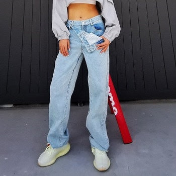 High Waist Wide Leg Denim Jeans for Women