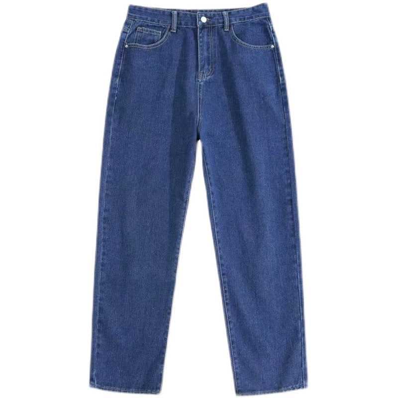 Men's Loose Straight Leg Jeans in Black and Blue