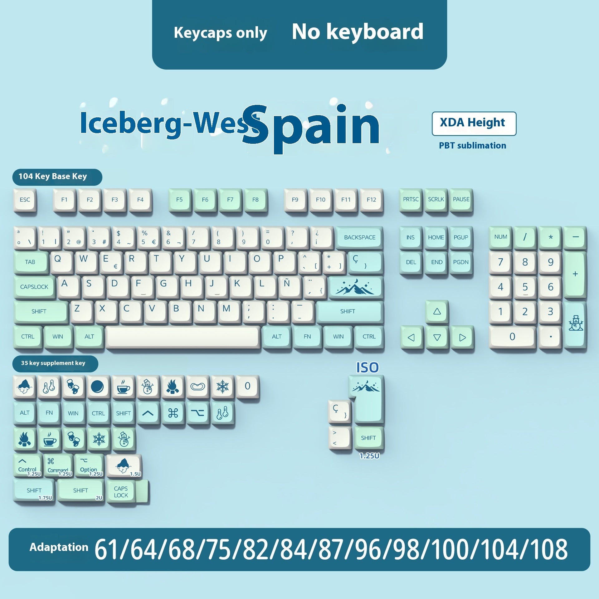 PBT Sublimation Mechanical Keyboard Keycaps Set - 136/139 Keys, Multiple Languages