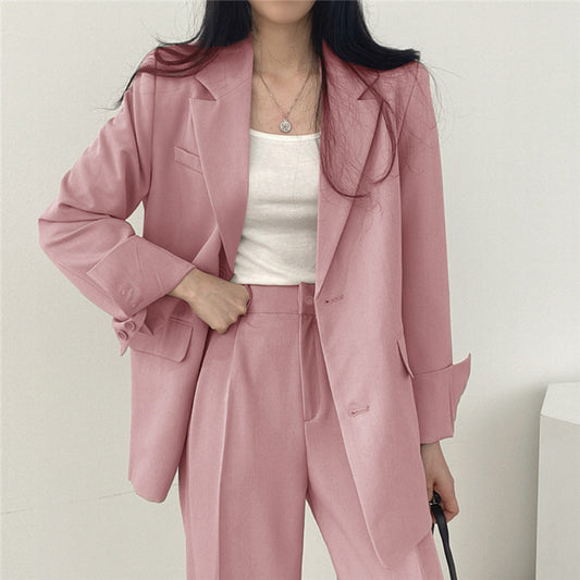 Pink Suit Jacket Spring Autumn Women's Design Sense Niche