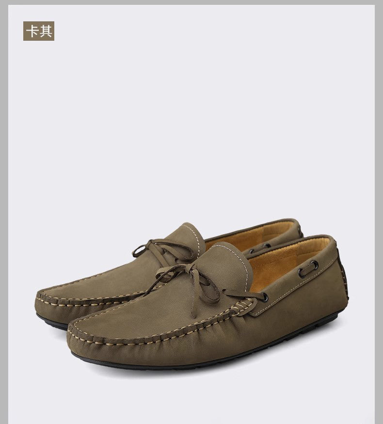 Chaussures décontractées pour homme Gommino en polyuréthane à enfiler, talon plat bas