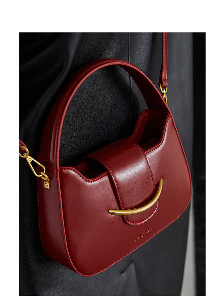 Cowhide Leather Handheld One Shoulder Messenger Bag