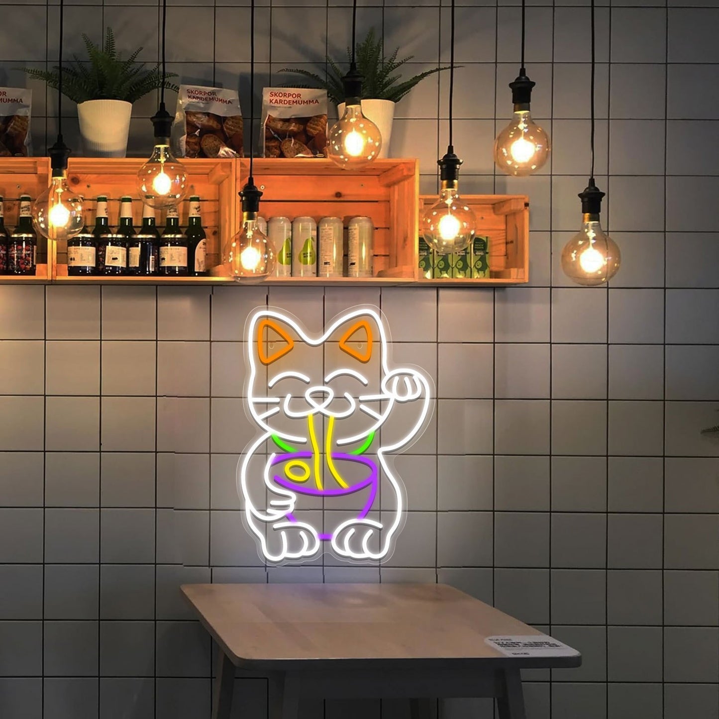 Panneau lumineux LED néon Lucky Cat pour animaux de compagnie