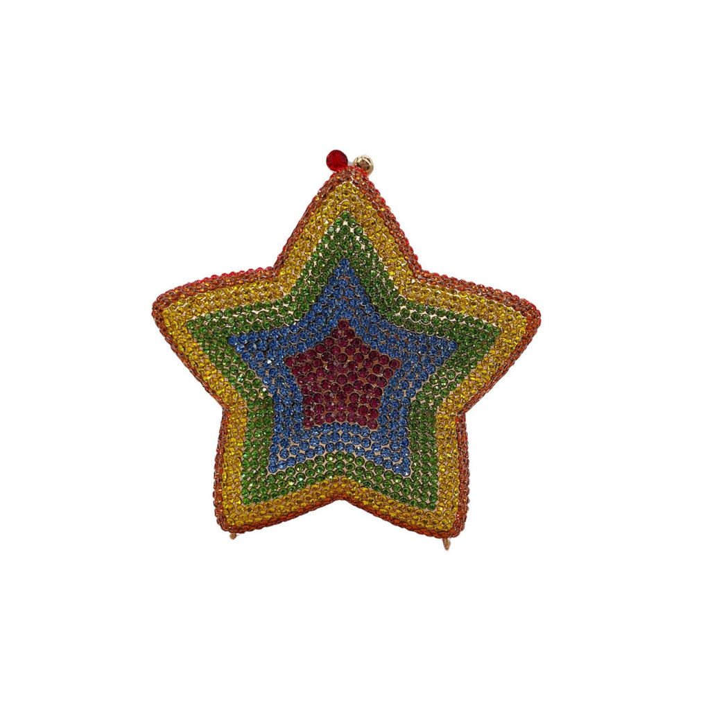 Little Star Studded Full Diamond Handbag with Colorful Gradient