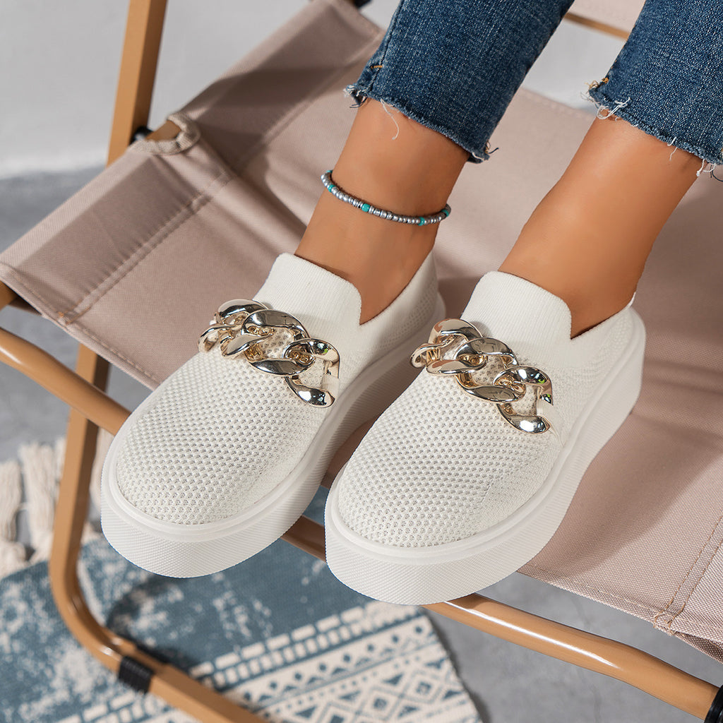 Chaussures plates en maille respirante pour femmes
