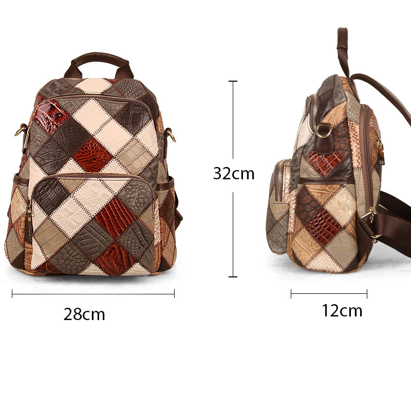 High-Grade Cowhide Leather Large Capacity Travel Mommy Bag
