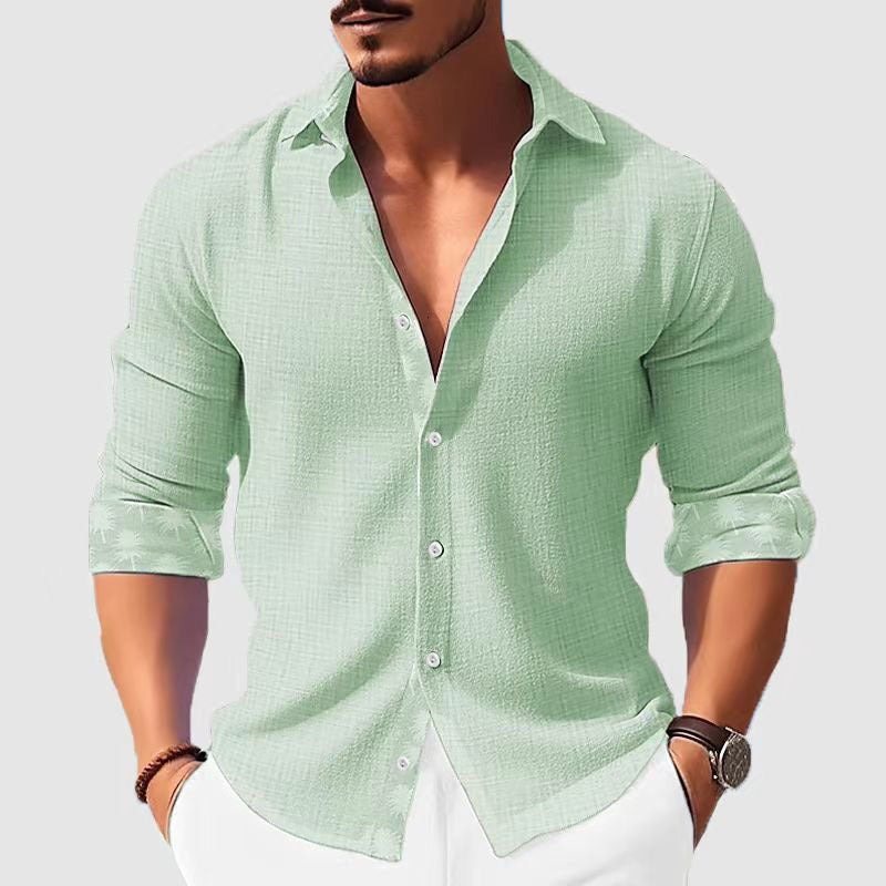 Men's Printed Floral Long Sleeve Shirt Fashion Casual Cardigan