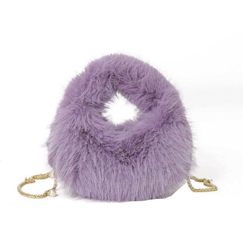 Sac à main en peluche pour femme 22x10x6cm