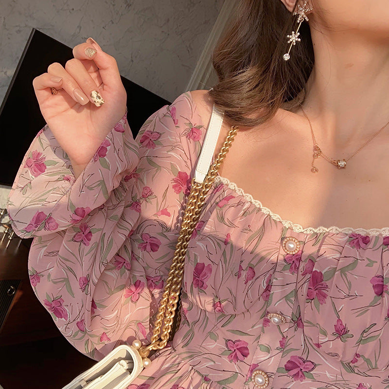 Robe en Mousseline Fleurie Clochette de Fée
