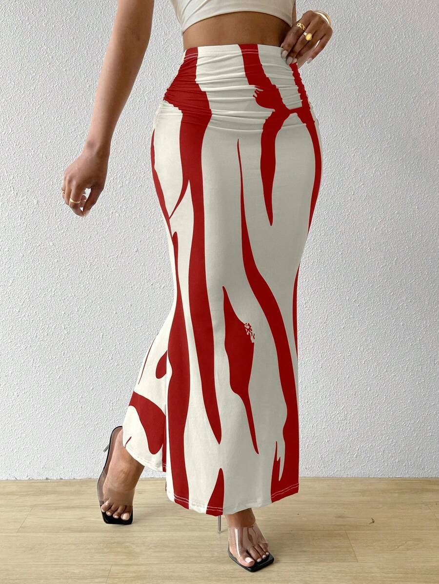 Robe amincissante imprimé zèbre style européen et américain