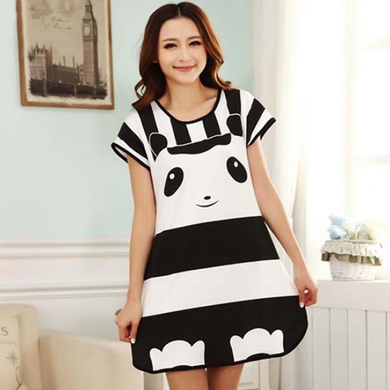 Milk Silk Short-Sleeve Nightdress for Women Pajamas