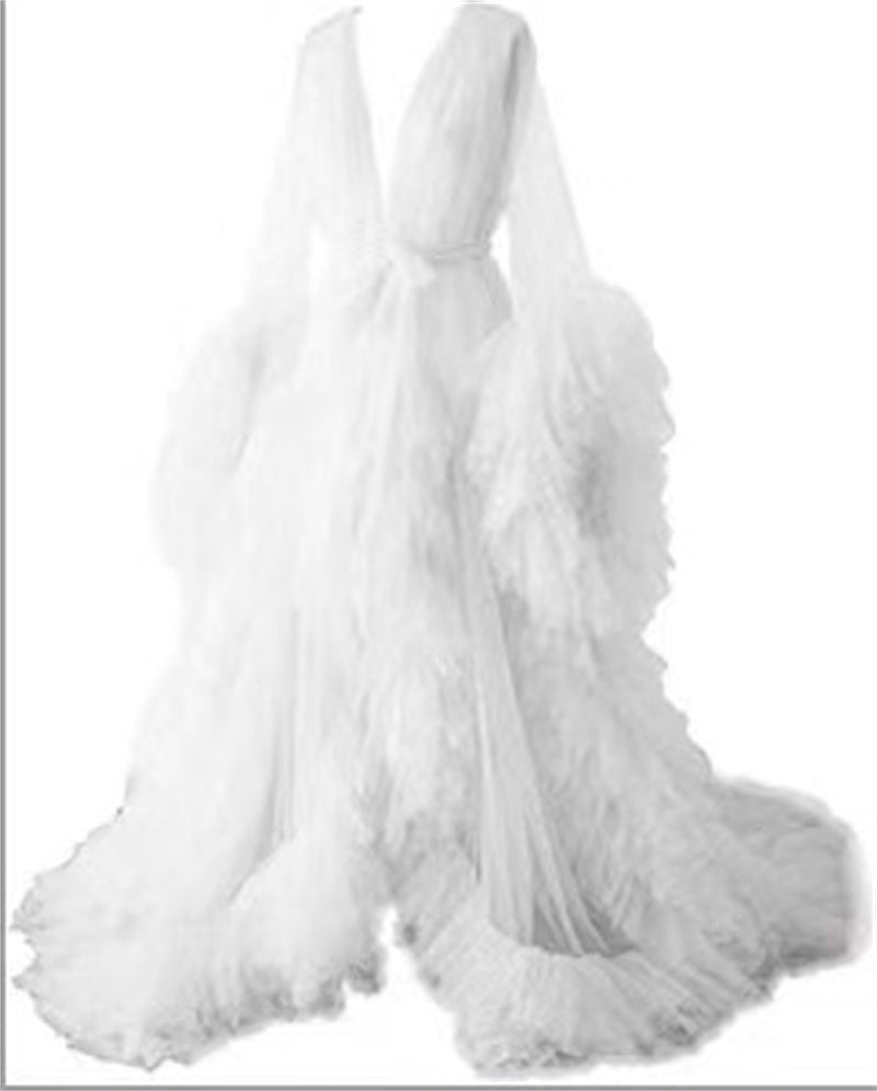 Women's Fashion Mesh Maternity Long Dress