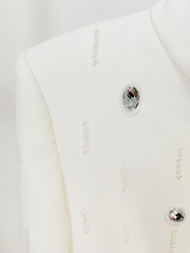 Heavy Industry Beads Diamond Inlaid Short Top Mid-length Two-piece Set