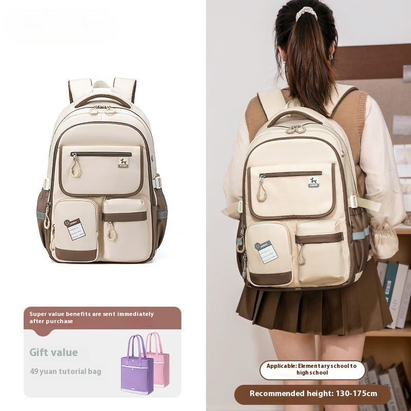 Lightweight Large Capacity Spine Protection Backpack for Girls