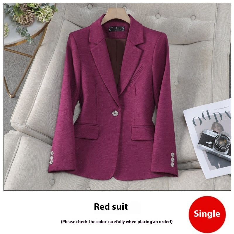 Autumn Winter Small Suit Top with 3D Effect and Pockets for Women