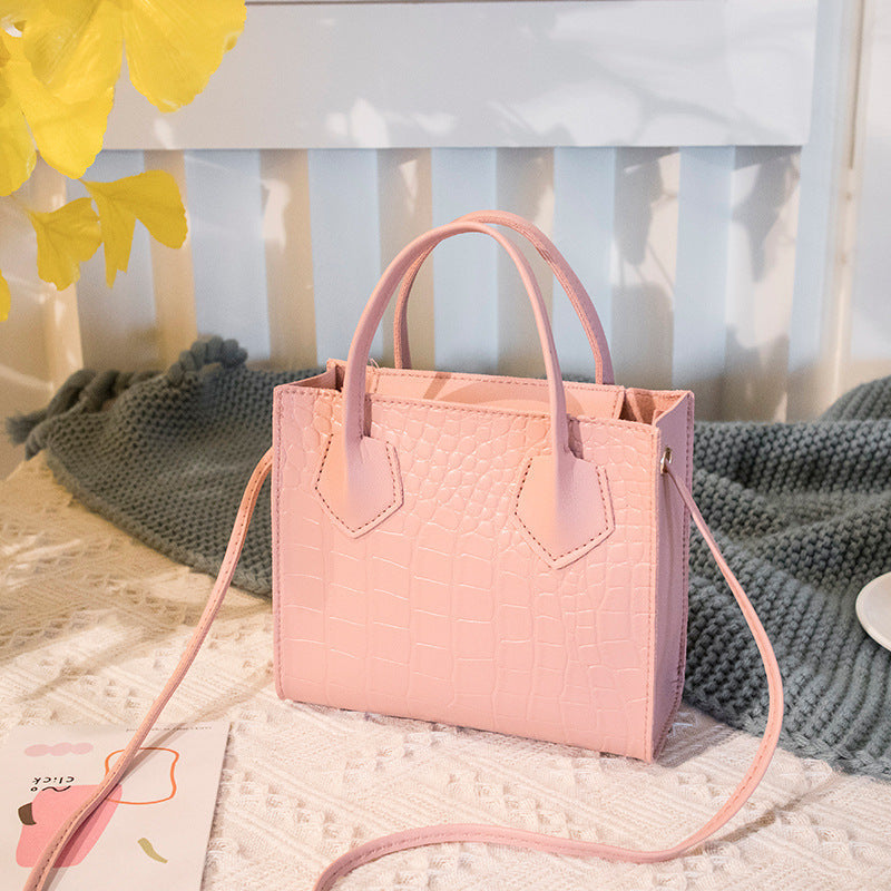 Women's All-Match Small PU Shoulder Handbag with Crocodile Pattern