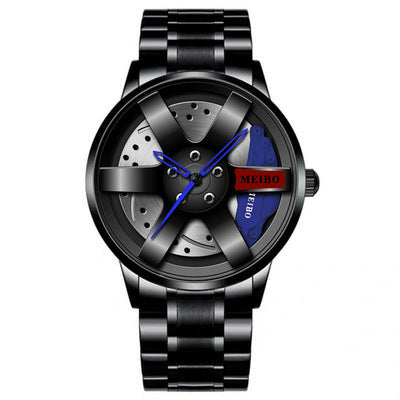 Men's Quartz Business Watch with Automatic Movement and Spiral Crown
