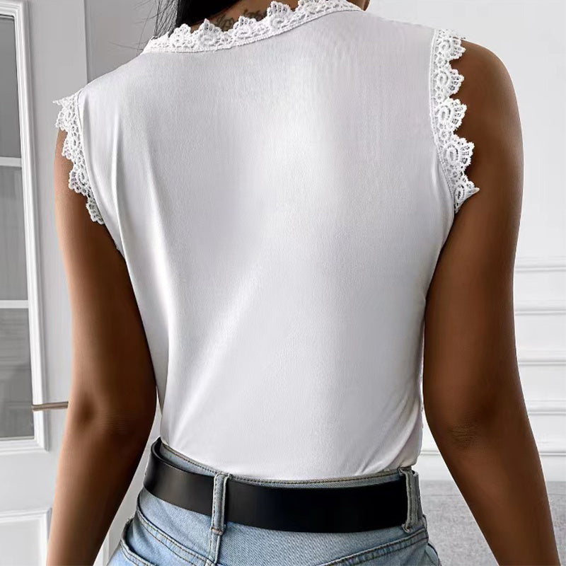 Women’s Floral Lace Vest Summer Top S-5XL