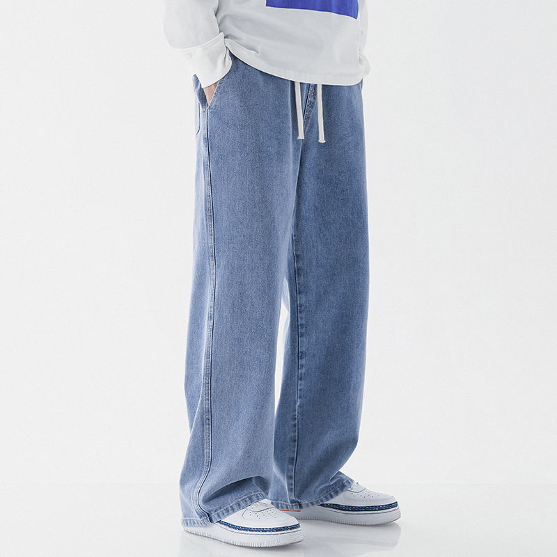 Men's Casual Loose Fit Straight Cotton Jeans