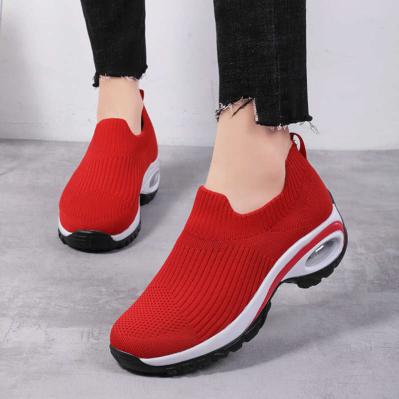 Breathable Fly Woven Comfortable Lazy Shoes with Low Heel