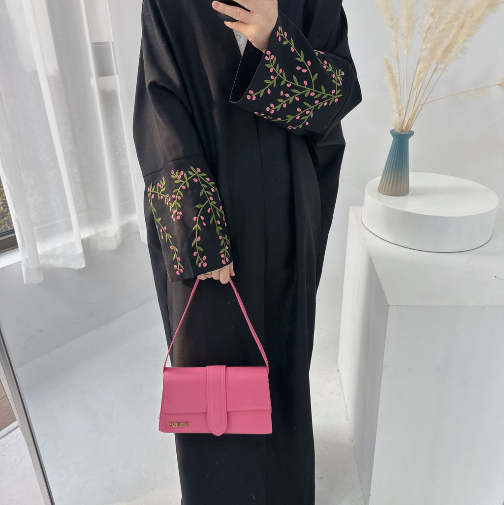 Élégant cardigan brodé de fleurs pour le Moyen-Orient, l'Arabie saoudite, la Turquie, Dubaï