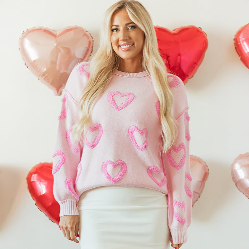 Pull en maille épaisse à col rond pour femme