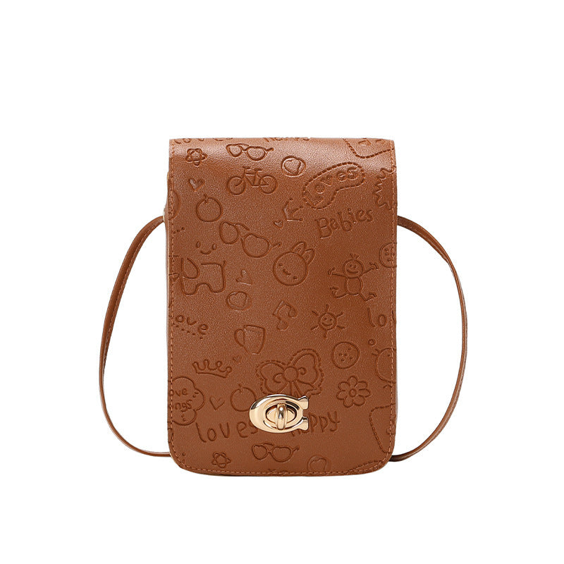 Sweet One Shoulder Small Printed Ladies Phone Bag