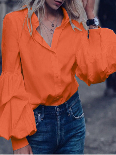 Lantern Long Sleeve Cardigan Shirt