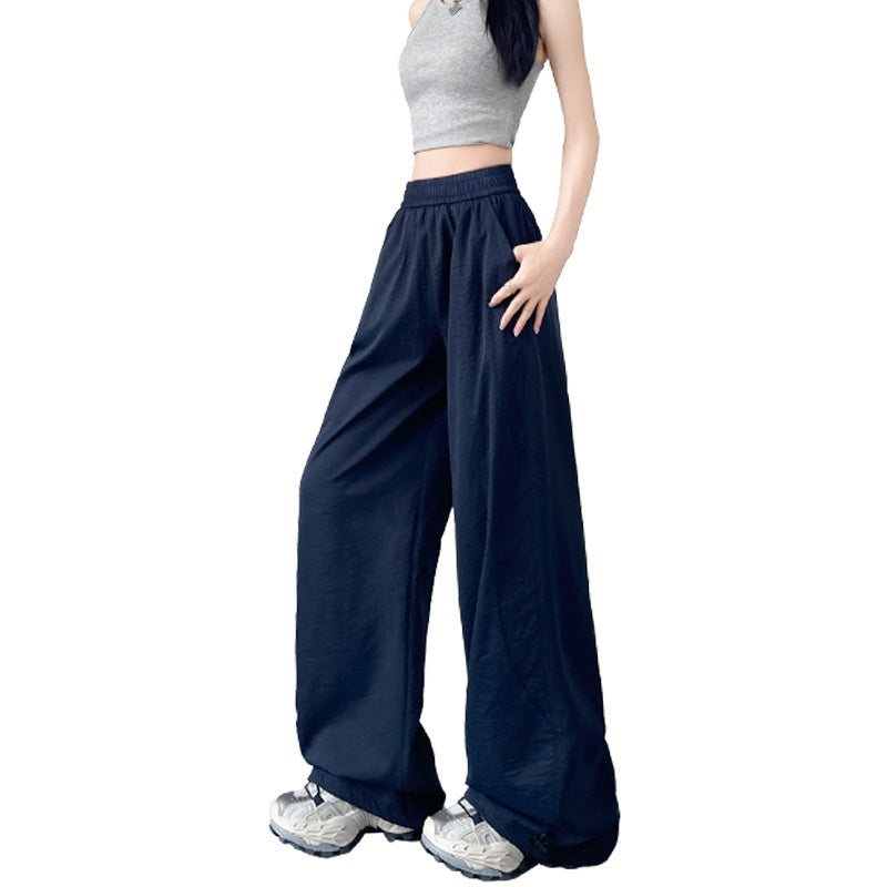 Women's High Waist Wide-Leg Sunscreen Pants Summer Cotton-Like