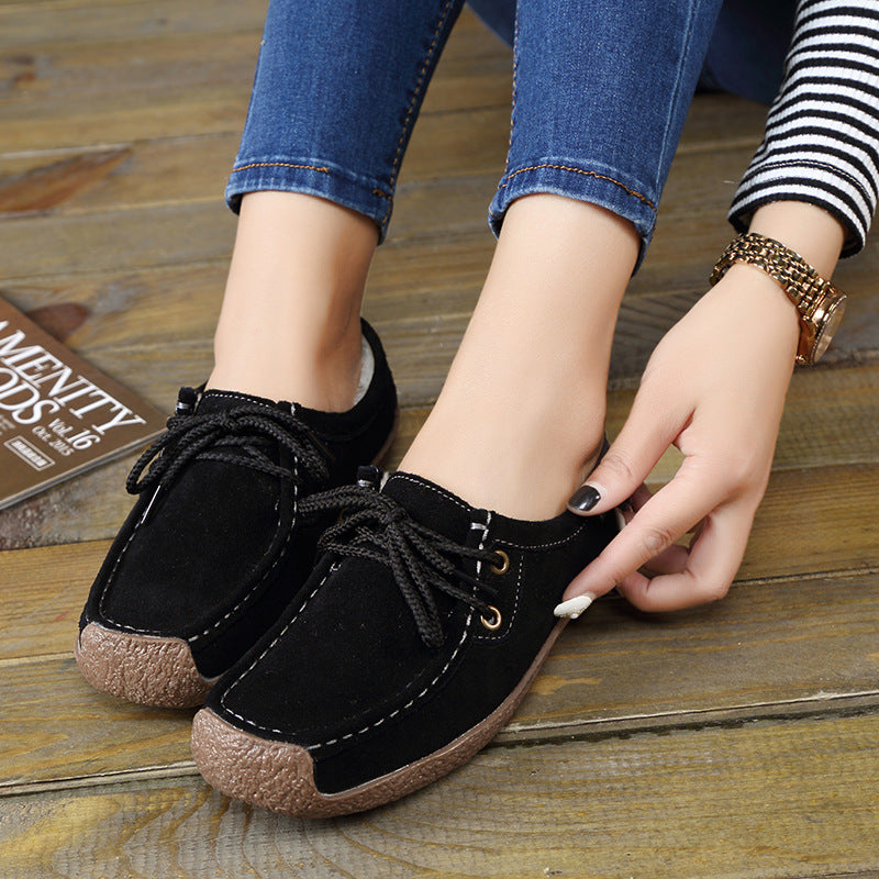 Women’s Lace-Up Flat Frosted Sneakers with Cross Straps