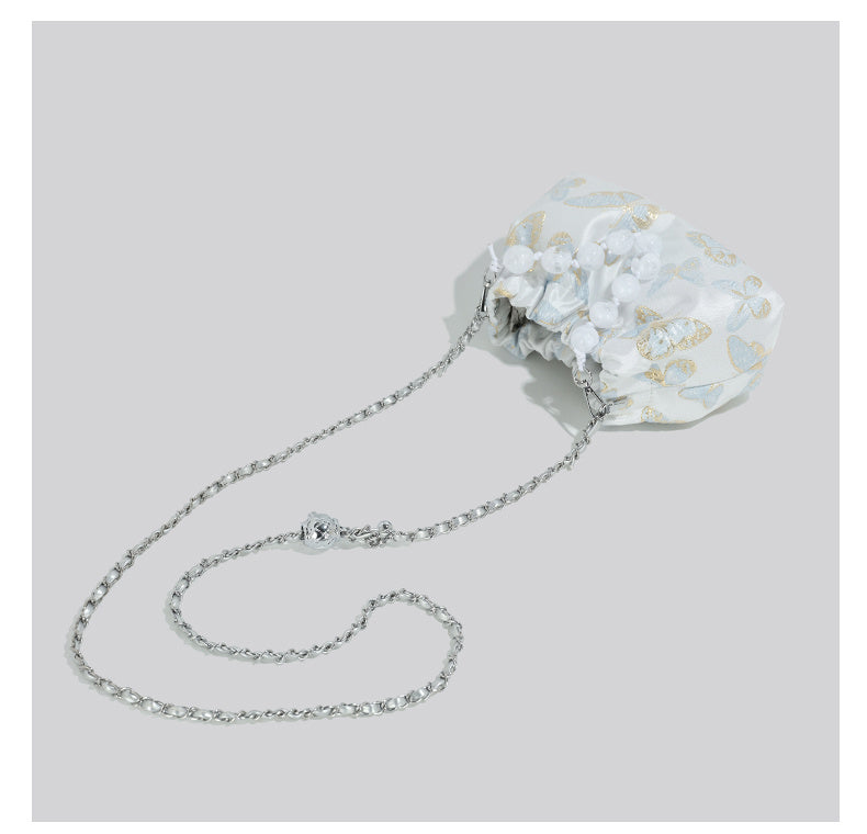 Bow Chain Bucket Crossbody Bag for Women