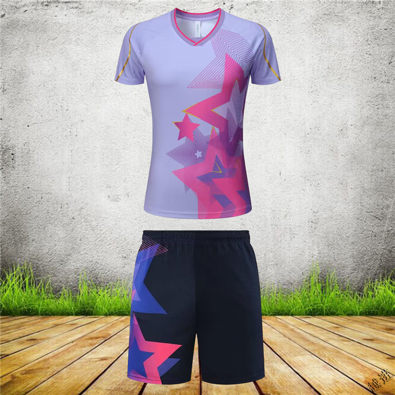 Badminton Volleyball Table Tennis Short-Sleeve Sportswear Set