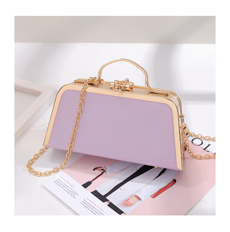 Sac Carré Petit "Chaîne de Fleurs" 12x24x6.5cm PU Métal